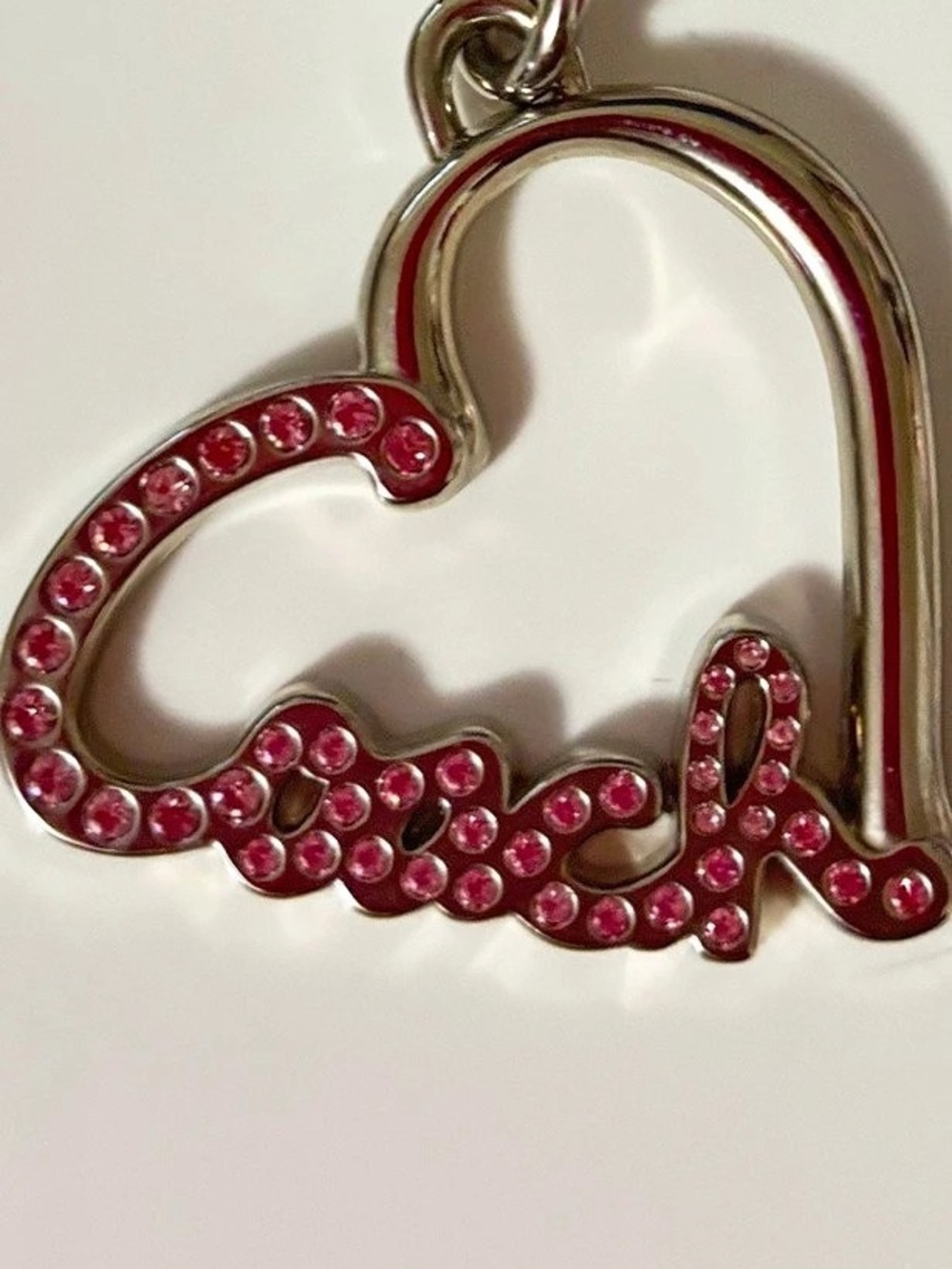 Coach Rhinestone Keychain in Pink - Picture 2 of 4
